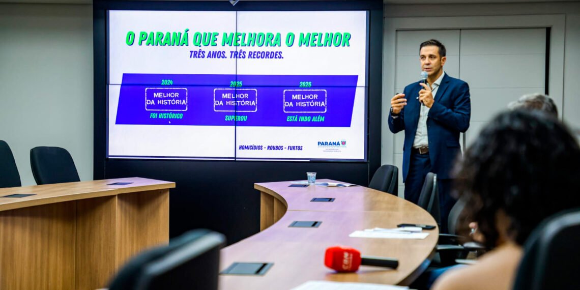 Paraná tem redução de 10% nos homicídios e 22% nos roubos no 1º trimestre de 2026