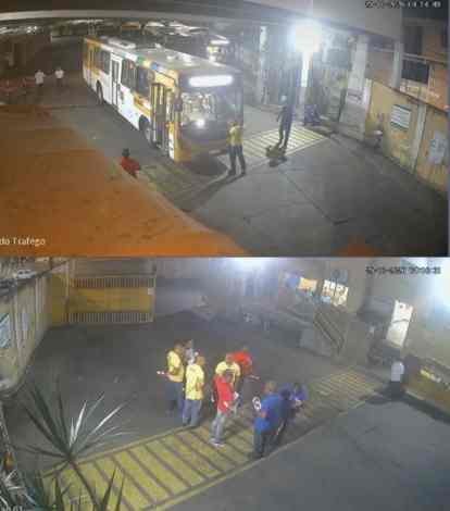 Imagens de câmera de segurança em garagem de ônibus de Salvador divulgadas pelo prefeito Bruno Reis