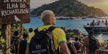 Imagem feita com IA publicada por Richarlison mostrando a Ilha do Richarlison