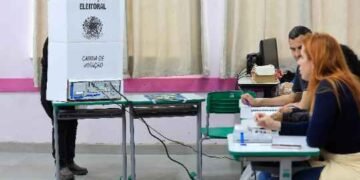Urna eletrônica em seção eleitoral de São Paulo no segundo turno